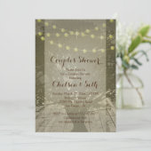 イルミネーションの列の素朴な背景 招待状 (スタンド正面)