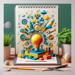 イルミネーションの想像力:鮮やかなノートパソコン ポスター