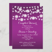 イルミネーションの雪の結晶 ウェディング カップル シャワー 招待状 (正面/裏面)