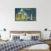 イルミネーションシティホールビュー キャンバスプリント (インサイチュ (寝室))