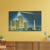 イルミネーションシティホールビュー キャンバスプリント (インサイチュ (リビング))