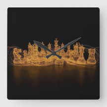 イルミネーションチェス駒ウォールクロック