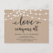 イルミネーションランプ, 愛は全てを勝ち取る 結婚式延期のお知らせ ポストカード (正面)
