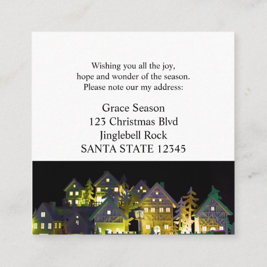 イルミネーション付きクリスマスハウスを動かした エンクロージャーカード (裏面)