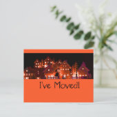 イルミネーション付きクリスマスハウスを動かした ポストカード (スタンド正面)