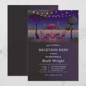 イルミネーション付き裏庭パーティー 招待状 (正面/裏面)