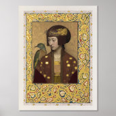 イルミネーション孔雀の乙女ポスターモリスインスパイア 箔ポスター (正面)