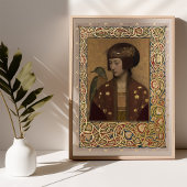 イルミネーション孔雀の乙女ポスターモリスインスパイア 箔ポスター