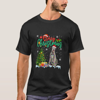 イルミネーション クリスマス ツリー サンタ アイリッシュ・ウルフハウンド 犬 クリスマス Tシャツ