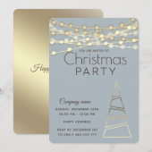 イルミネーション  ゴールド  社内クリスマスパーティ 招待状 (正面/裏面)