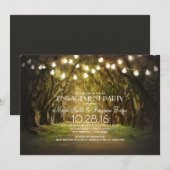 イルミネーション ツリー パス ラスティック 婚約 パーティー 招待状 (正面/裏面)