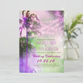 イルミネーション パームツリー ビーチ ウェディング 招待状 (スタンド正面)