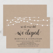 イルミネーション ライト クラフト、ブラックフォント、ウェディング エルオープメント 招待状 (正面/裏面)