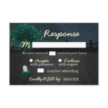 イルミネーション ライト メイソンジャー ホタルの結婚式 出席確認カード