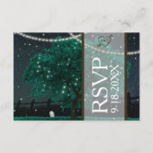 イルミネーション ライト メイソンジャー ホタルの結婚式 出席確認カード 出欠カード (裏面)