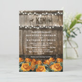 イルミネーション ライト | ラスティック カントリー バレル ウェディング 招待状 (スタンド正面)