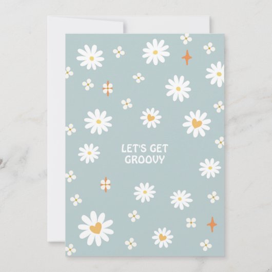 イレブンはヴィベデイジーヒッピー70sレトロ誕生日 招待状 (裏面)