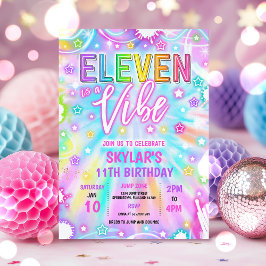 イレブンはVibe Neon Glow 11th Birthdayパーティー 招待状