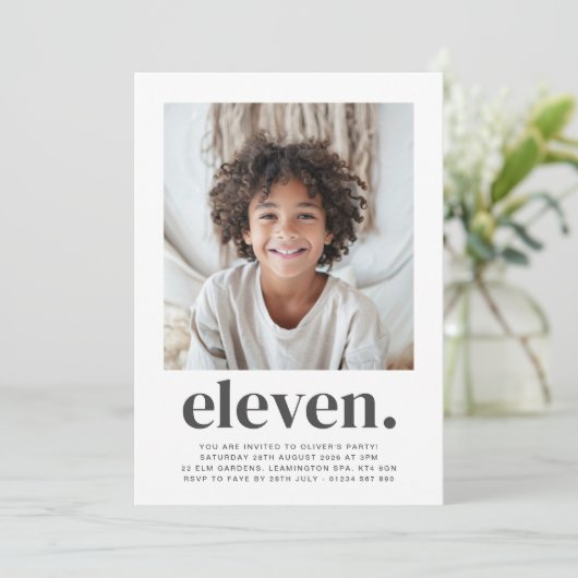 イレブンスクエアフォトファースト誕生日招待状 招待状 (スタンド正面)
