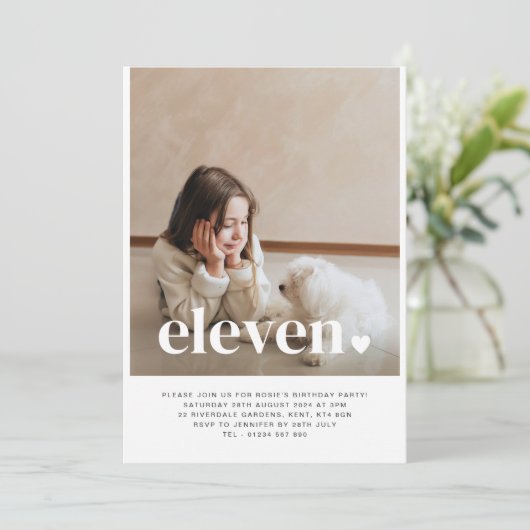 イレブンハートフォト誕生日招待状 招待状 (スタンド正面)
