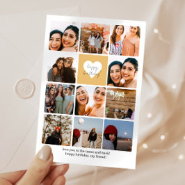 イレブンフォトコラージュ最高のフレンドハッピーバースデー カード