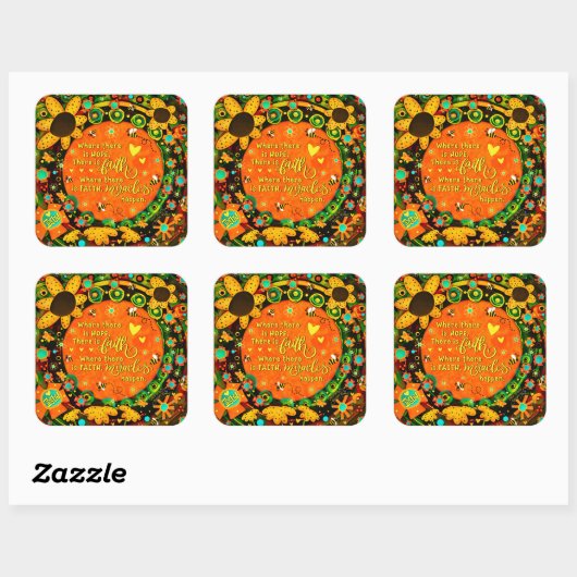 イレリンの信仰の奇跡のフローラおもしろい スクエアシール (シート)