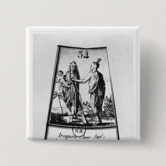 イロクォイ人のインディアン 缶バッジ (正面)