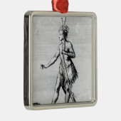 イロクォイ人の人、カナダの住民 メタルオーナメント (右)