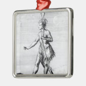 イロクォイ人の人、カナダの住民 メタルオーナメント (左)