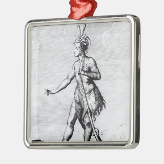 イロクォイ人の人、カナダの住民 メタルオーナメント (左)