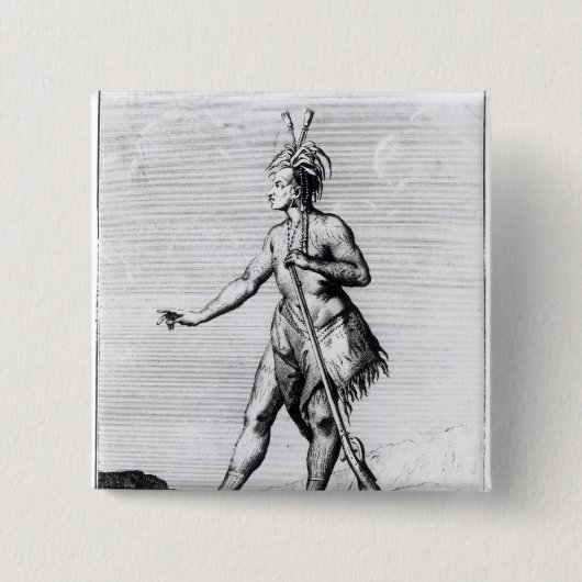 イロクォイ人の人、カナダの住民 缶バッジ (正面)