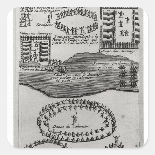 イロコイのピースパイプダンス スクエアシール (正面)