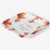 イロハカエデの葉とどんぐりのブライダルシャワー ペーパープレート (傾斜あり)