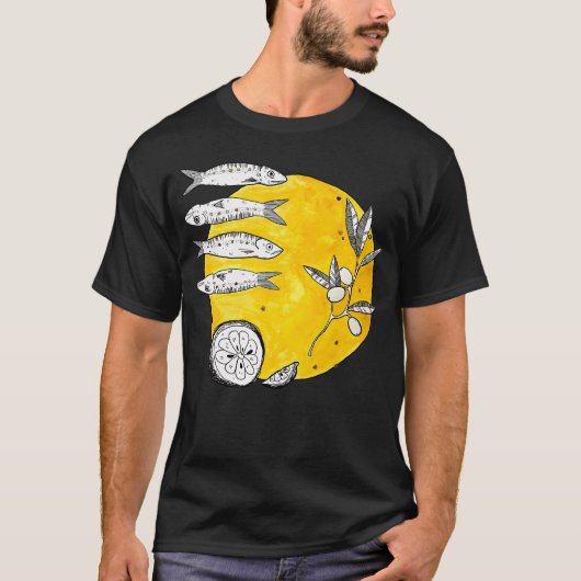 イワシとオリーブとレモン Tシャツ (正面)