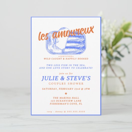 イワシのカップルがシャワーを浴びる2匹の魚が少ない 招待状 (スタンド正面)