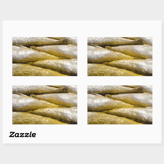 イワシの缶詰 長方形シール (シート)