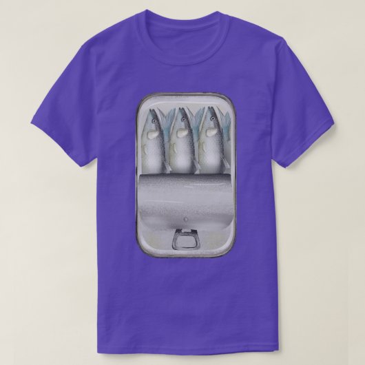 イワシの開缶缶 Tシャツ (デザイン正面)