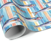 イワシストライプの型塩水魚 ラッピングペーパー (ロールコーナー)