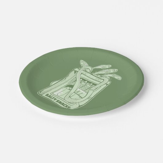 イワシ塩辛スナックの錫 ペーパープレート (アングル)