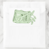 イワシ塩辛スナックの錫 長方形シール (バッグ)