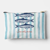 イワシ漁師エステティック沿岸ストライプ アクセサリーポーチ (裏面)