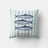 イワシ漁師エステティック沿岸ストライプ クッション (裏面)