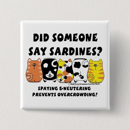 イワシ猫 缶バッジ (正面)