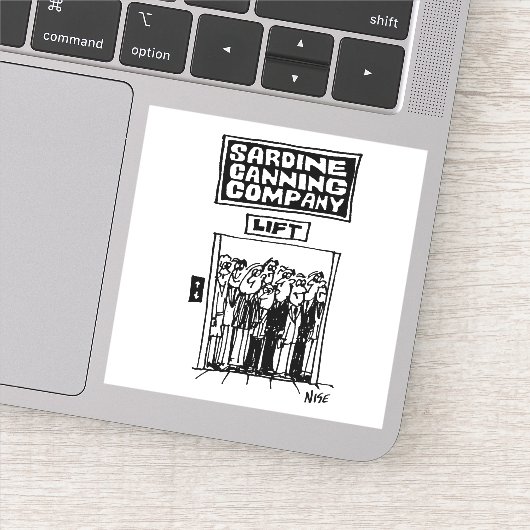 イワシ缶詰工場でエレベーターを持ち上げる。おもしろい シール (詳細)