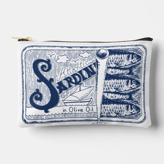 イワシ缶詰魚漁師コア アクセサリーポーチ (正面)