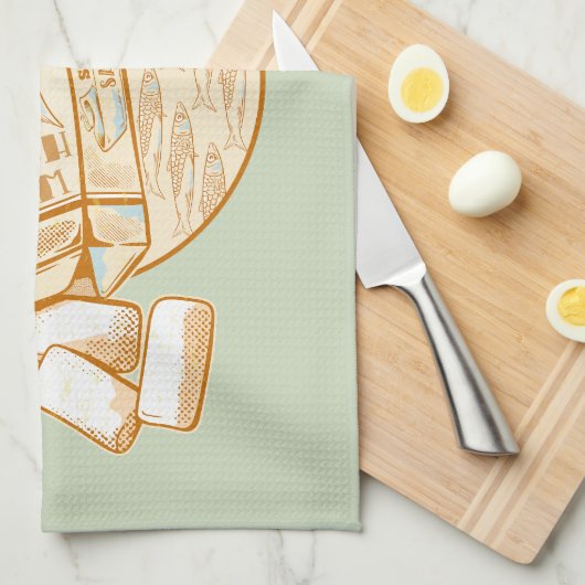 イワシ風味のチューインガムおもしろい魚 キッチンタオル (四つ折り)