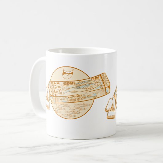 イワシ風味のチューインガムおもしろい魚 コーヒーマグカップ (正面左)