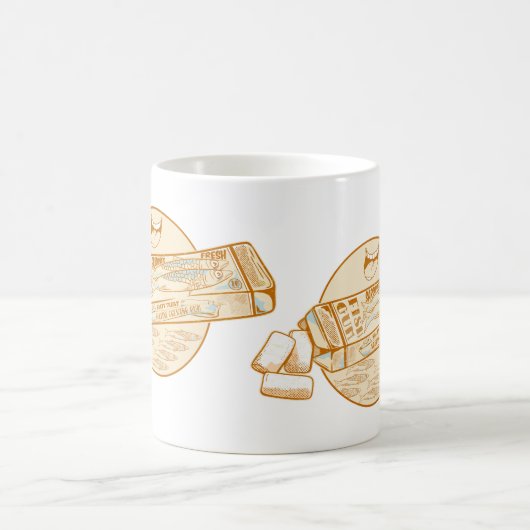 イワシ風味のチューインガムおもしろい魚 コーヒーマグカップ (中央)