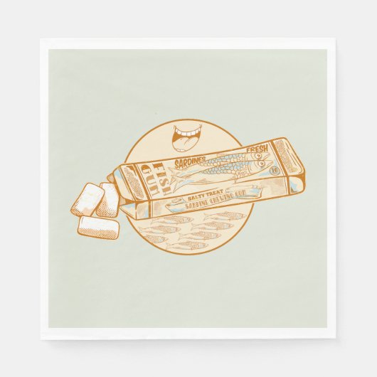 イワシ風味のチューインガムおもしろい魚 スタンダードランチョンナプキン (正面)