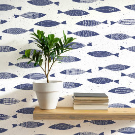 イワシ魚ネイビーブルー白海岸 壁紙